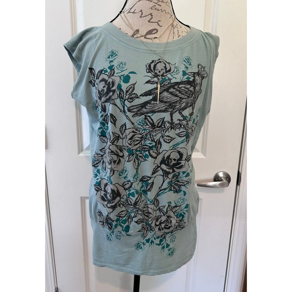 Love for Sale Women's sz L Skull and Raven Oversized Tank Tunic Urban Outfitters